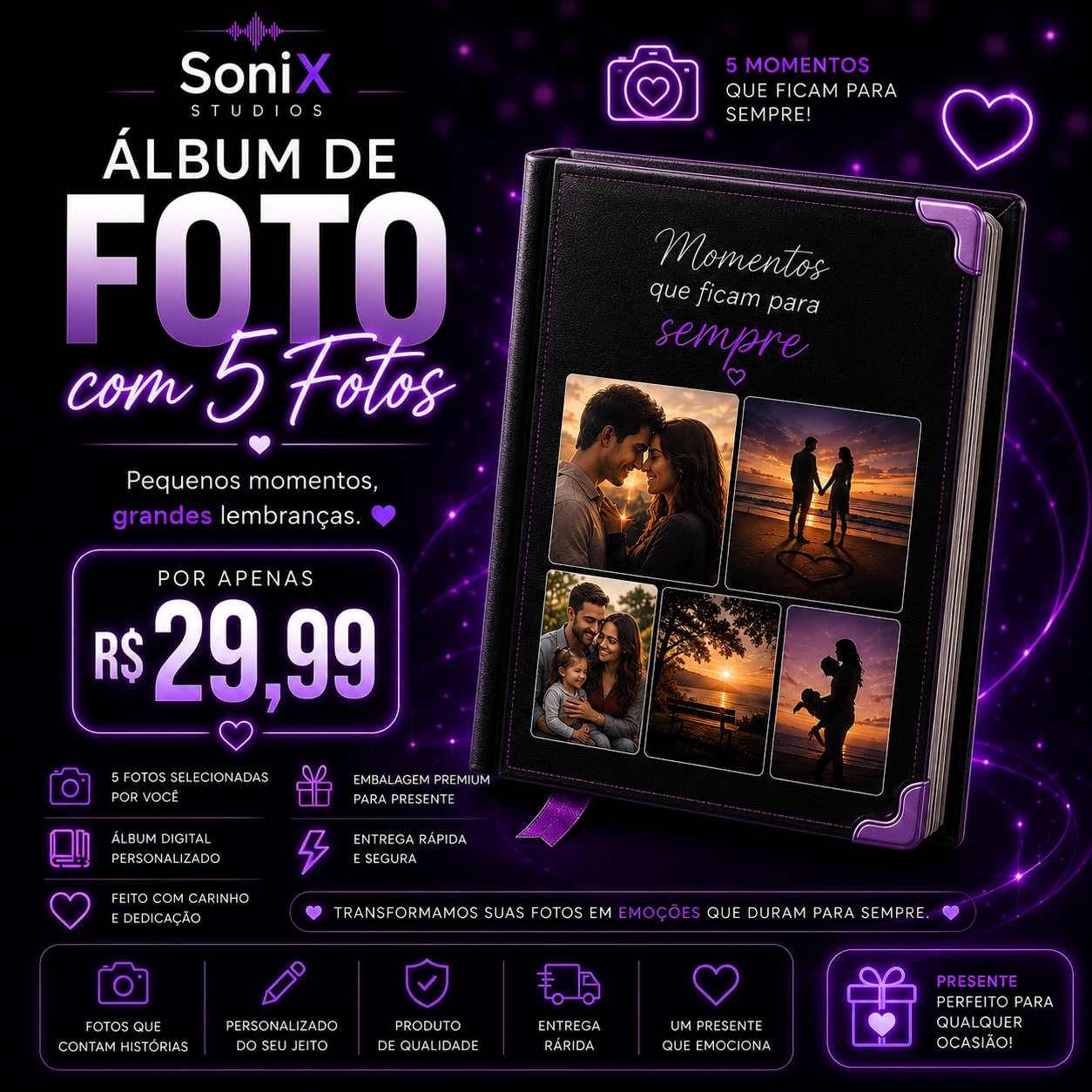 Álbum de Foto com 5 Fotos